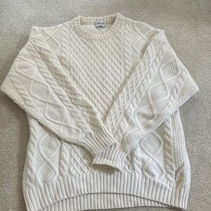 Sunday Best Peggy Cream Crew Neck Sweater with cable knit